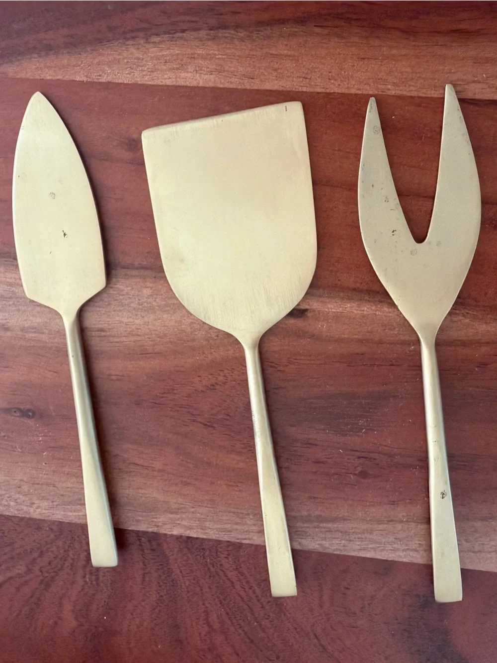 Crate&Barrel Gold Cheese 3-Piece Serving Set